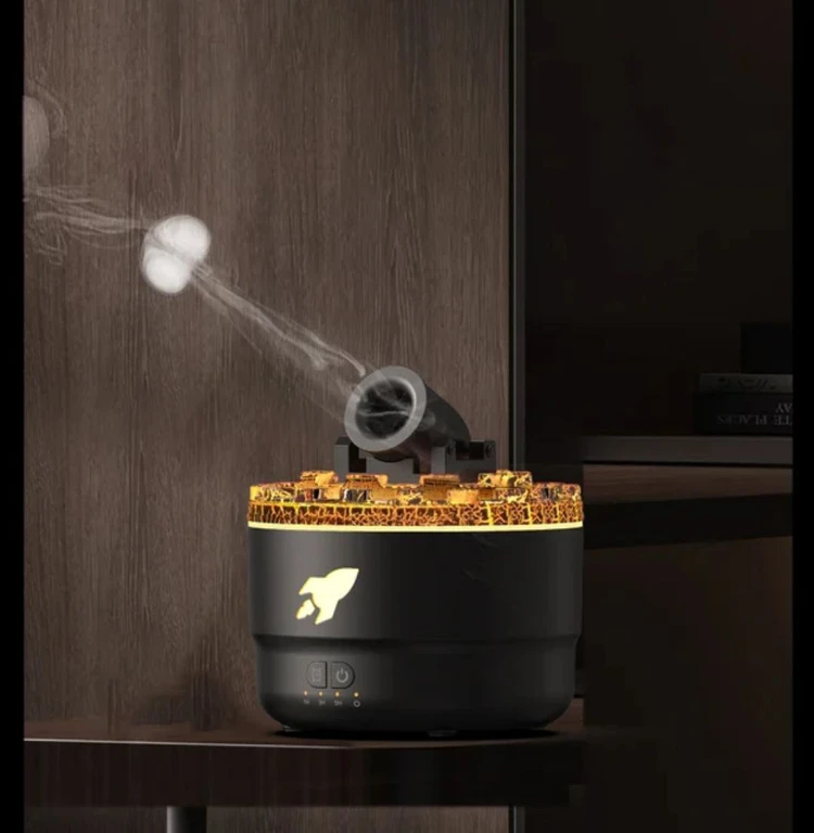 بخور بمبی با نور RGB و خروجی بخور حلقهای و از بالا